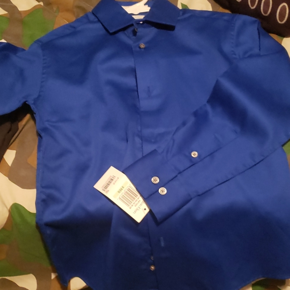 Royal blue button shirt